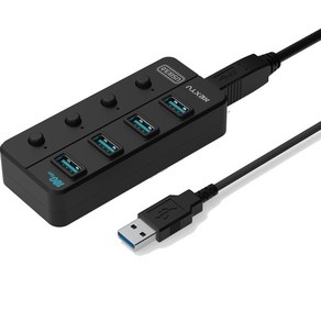 넥스트유 USB3.2 GEN2 10G 4포트 유전원 개별전원버튼 USB허브 NEXT-814U3-10G, 혼합색상, 1개