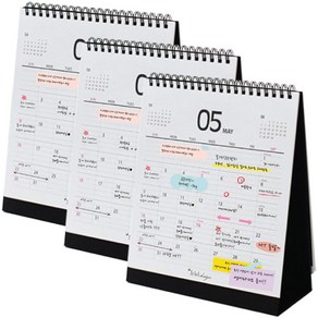 아이씨엘디자인 Desk Calenda 2024, black, 3개