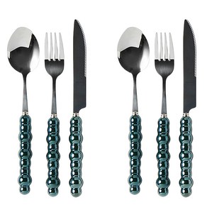 모다키친 버블펄 커트러리 디너 2인 세트, 딥그린, 디너스푼 2p + 디너 포크 2p + 디너 나이프 2p, 1세트