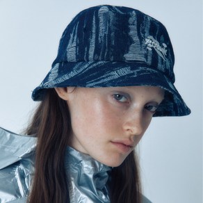 포에지담 DESTROYED DENIM BUCKET HAT IN RAW INDIGO