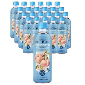 델픽 납작복숭아 우롱티 제로 아이스티, 500ml, 24개