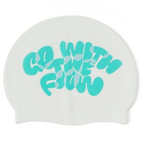 FLOW 실리콘 작가 콜라보 자체디자인 스위밍캡, gowithflow mint white, 1개