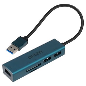 컴스 3포트 USB 3.0 허브 SD TF 카드리더기 겸용, 메탈블루, FW865, 1개