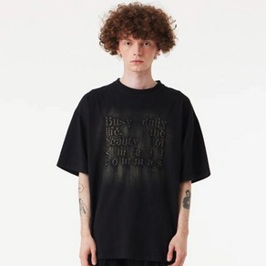 어반에이지 남녀공용 통기성 비지 데일리 바이오 워싱 오버 반팔 면 티셔츠