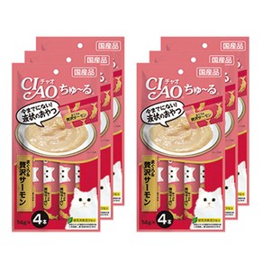 이나바 챠오 츄르 4p, 혼합맛(참치 / 연어), 56g, 6개