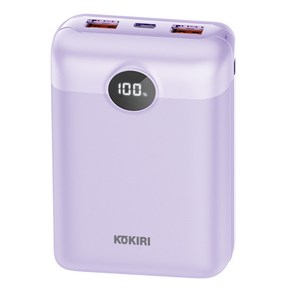 코끼리 LCD 잔량표시 PD 고속충전 22.5W 대용량 보조배터리 20000mAh, KPB-RM20P1A2, 퍼플