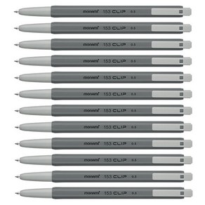 모나미 153 클립 유성볼펜 0.5mm, 흑색, 12개