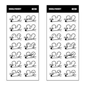루카랩 두들프로젝트 씰 스티커, 01 페이스, 2개