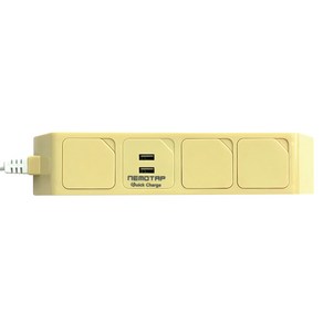 네모탭 고속충전 A타입 3.0A 일반 멀티탭 3구 SY-NB3 USB QC-2, 1.5m, 버터, 1개