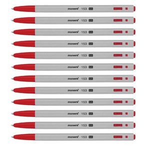 모나미 153 유성볼펜 0.5mm, 적색, 12개