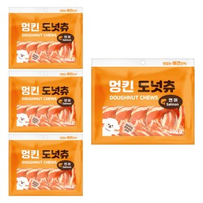 멍킨도넛츄 반려견 덴탈껌, 연어맛, 200g, 4개