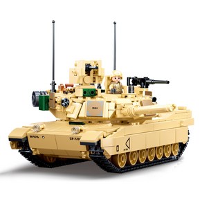 프랜드 M1A2 에이브람스 탱크 레고호환블록 TK-B0892, 혼합색상, 1개