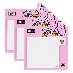 BT21 1단 점착 메모지 BITE, COOKY, 3개, 1개입