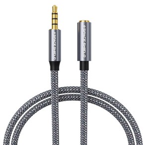 스페이스쉴드 3.5mm 4극 AUX 스테레오 이어폰 연장선 오디오 연장 케이블 1m