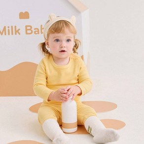 MilkBaby 아동용 포근한 배앓이방지 아기 내의 세트