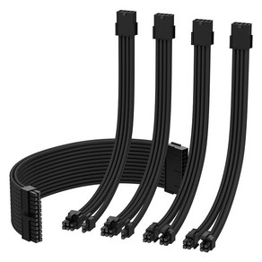 EZDIY FAB PSU 연장 슬리빙 16AWG 케이블 블랙, 5개