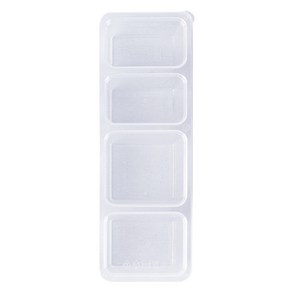 더팩컴퍼니 사각 4칸 반찬용기 투명 + 뚜껑 세트, 50개, 1개입