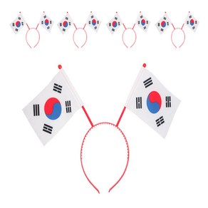 파티공구 태극기머리띠, 레드, 5개