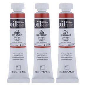 신한화구 전문가용 유화물감 Tube 라이트 레드 브라이트 3p, 50ml, 1색