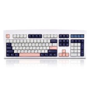 큐센 DT35 104 PBT 풀윤활 가스켓 유무선 기계식 키보드, 화이트 하이무, 화이트 / 하이무 저소음 바다소금