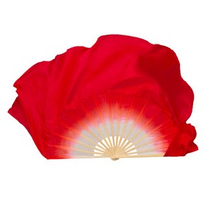 마켓피아 레드 그라데이션 전통 실크 너슬 무용부채 20cm, 1개, B타입