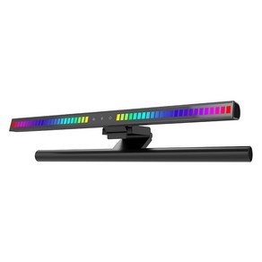 모어뷰 모니터 블루라이트차단 LED조명 RGB 2중 무드등 42cm WZ-TB300SESB, 블랙, 1개