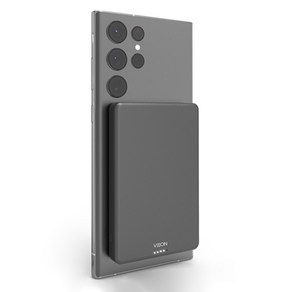 베온 울트라슬림 PD 20W 고속 충전 맥세이프 보조배터리 5000mAh C타입, 블랙, VTC-WB05