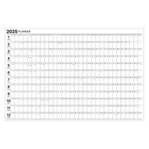두문 간편하게 붙이는 2025년 대형 달력 연간플래너 줄형 화이트보드, 고무자석