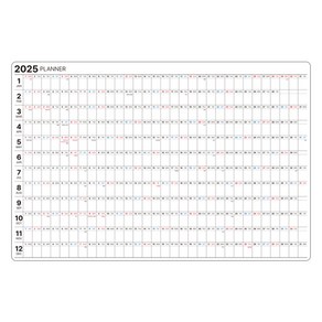 두문 간편하게 붙이는 2025년 1년 대형 달력 연간플래너 화이트보드 줄형, 시트지