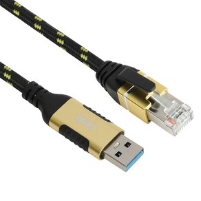 넥시 USB3.0 A(M) to RJ45(M) 기가비트 이더넷 케이블 NX1388 NX-UA-RJ45-020M, 1개