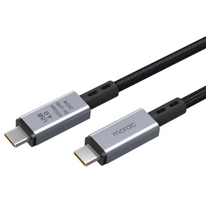 모락 C타입-C타입 크로크 USB4 PD3.1 40Gbps 8K 240W 고속충전 케이블, 메탈 그레이, 1개, 2m