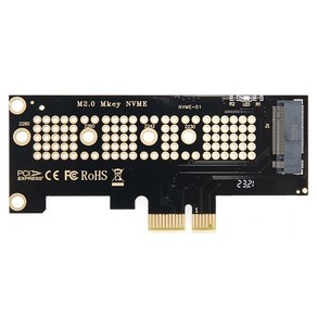 컴스 PCI Expess 변환 카드 컨버터 M.2 NVME SSD KEY M to PCI-E 1x 어댑터 TB723, 1