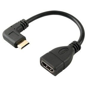 컴스 HDMI F to Mini HDMI M 우향꺾임 변환젠더 케이블 SP932, 1개