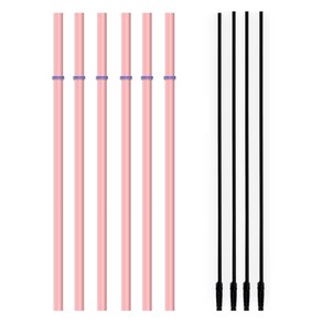 하이비 스탠리 호환 실리콘 스트로우 핑크 3p + 세척솔 랜덤발송 2p 세트, 2세트