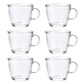 글라스락 라떼 유리잔 255ml, 투명, 6개