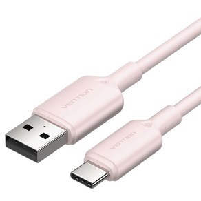 벤션 C타입 USB 고속충전 케이블, 핑크, 1개, 1m