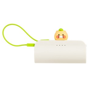 카카오프렌즈 볼캡 도킹형 20W 고속충전 보조배터리 5000mAh C타입, 춘식이 아이보리