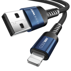 코드웨이 USB-A to 라이트닝 고속 충전 케이블, 1개, 혼합색상, 2m