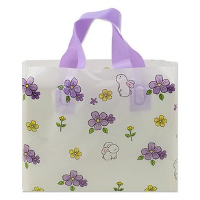 아이엔피 LDPE 손잡이 비닐백 소 30 x 20 cm, 04 퍼플플라워, 25개