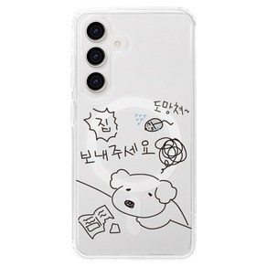 폰팔레트 일상속의멍뚱 맥세이프 투명 젤하드 휴대폰 케이스
