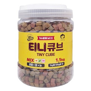 펫러닝 강아지 티니큐브 간식, 혼합맛(닭고기/오리/연어), 1.1kg, 1개