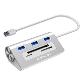 이엘 6in1 아이언 멀티허브 USB 3.0, 실버, E-H00036, 1개