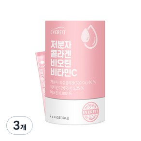 에버핏 어린 저분자 콜라겐 비오틴 비타민C 60포, 120g, 3개