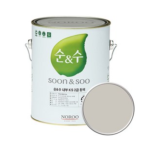 노루페인트 순앤수 KS 2급 벽지 벽면용 수성페인트 4L, 웜그레이04 (NR7064), 4000ml, 1개