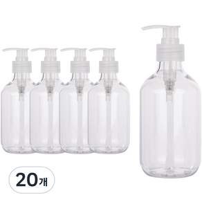 펌프 로션 샴푸 공병 용기 500ml, 투명(캡), 20개