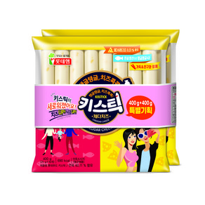 롯데웰푸드 키스틱 체다치즈 소시지, 400g, 2개