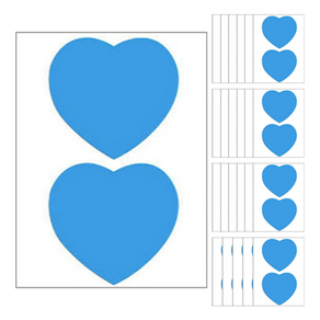 타이탄 다꾸 쁘띠 팬시 스티커 3.5cm 144p, 블루 하트, 24개