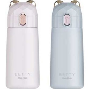 푸코 베티 미니 원터치 보온병 2p + 세척솔 세트, Light Pink, Light Blue, 270ml