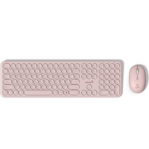 로이체 펜타그래프 무선 키보드 마우스 콤보 세트, 일반형, RMK-5600, Pink