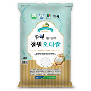 김화농협 GAP인증 두루웰 철원오대쌀 백미, 4kg, 1개